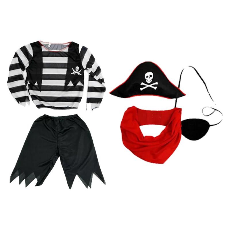 Boy Pirate Costume Cosplay Kids Pirate Accessories Cute Pretend Play Costumes Children Dress up for Halloween Role Play
