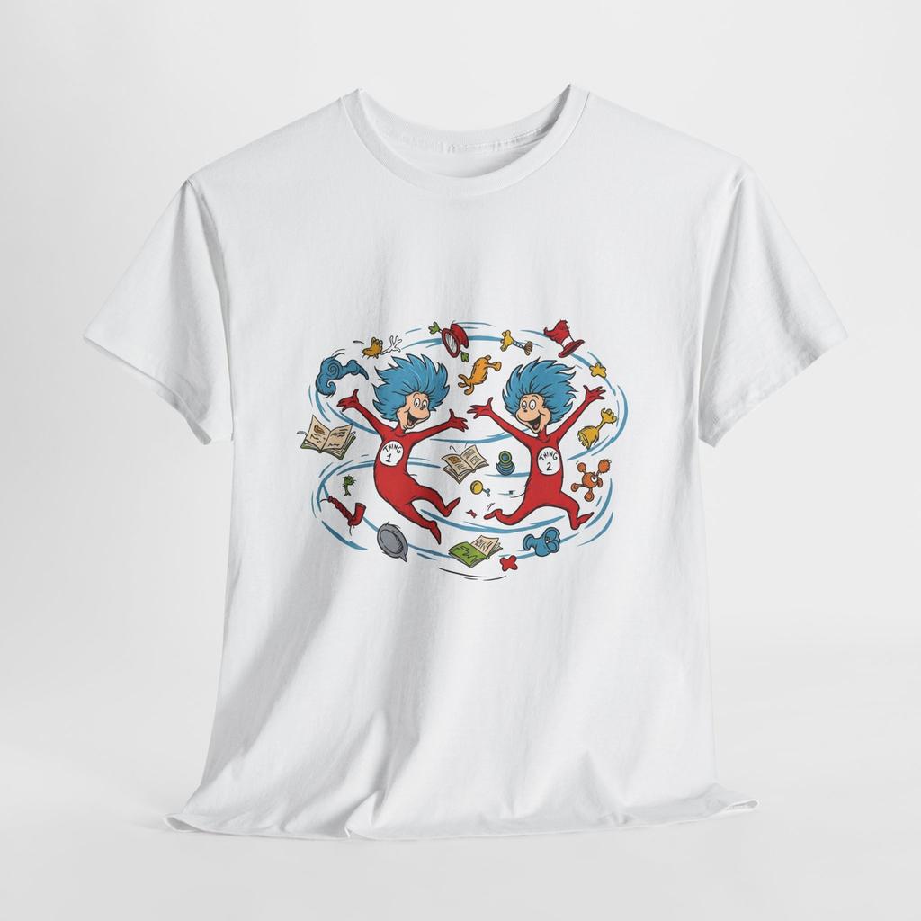 Thing 1 Thing 2 Dr Seuss Cat in The Hat Twins T-shirt Unisex Tee Matching
