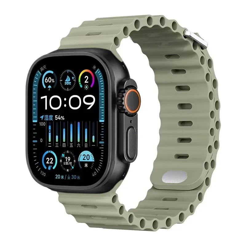 Ozean-Silikonarmband für Apple Watch Ultra 3/2 49mm Serie 11/10 46mm 42mm 9 8 7 45mm 41mm Armband iWatch 6 5 SE 44 40mm Armband