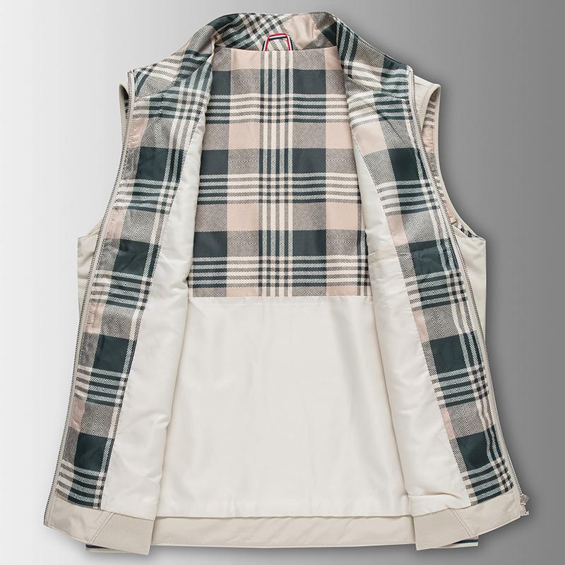 Spring and Autumn Men's Vest Stand-up Collar Business Casual Vest Fashion Vest High-end Sleeveless Jacket