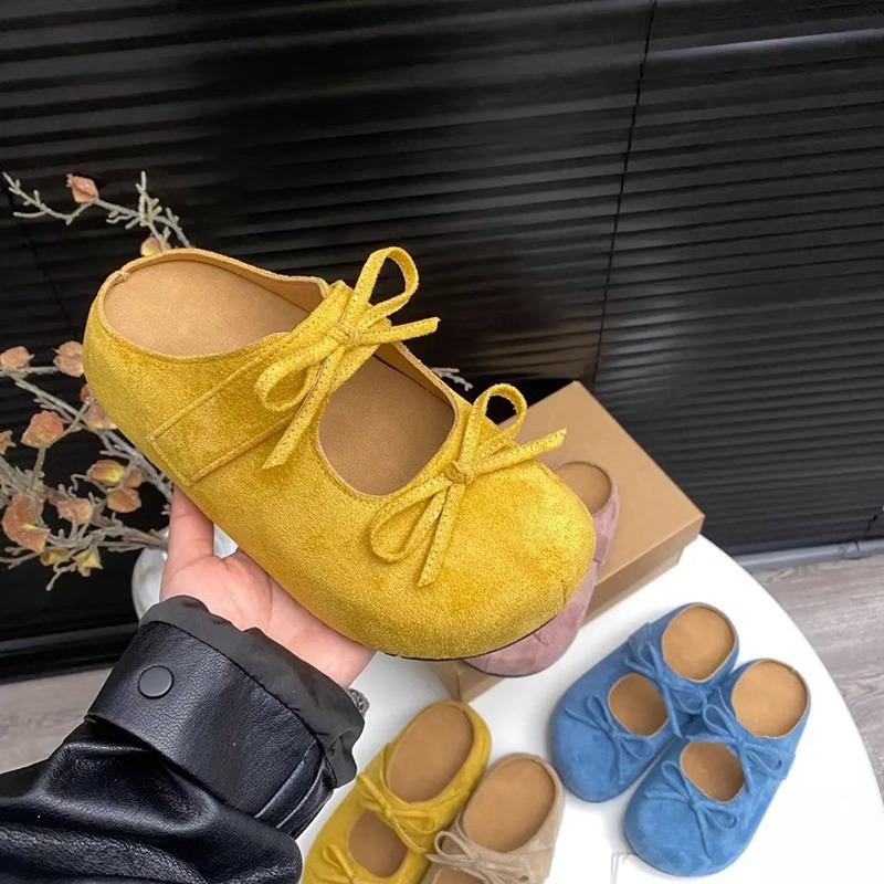 Slippers women's spring and summer 2025 new thick-soled round head fashion bow one pedal bag head lazy half drag single shoes