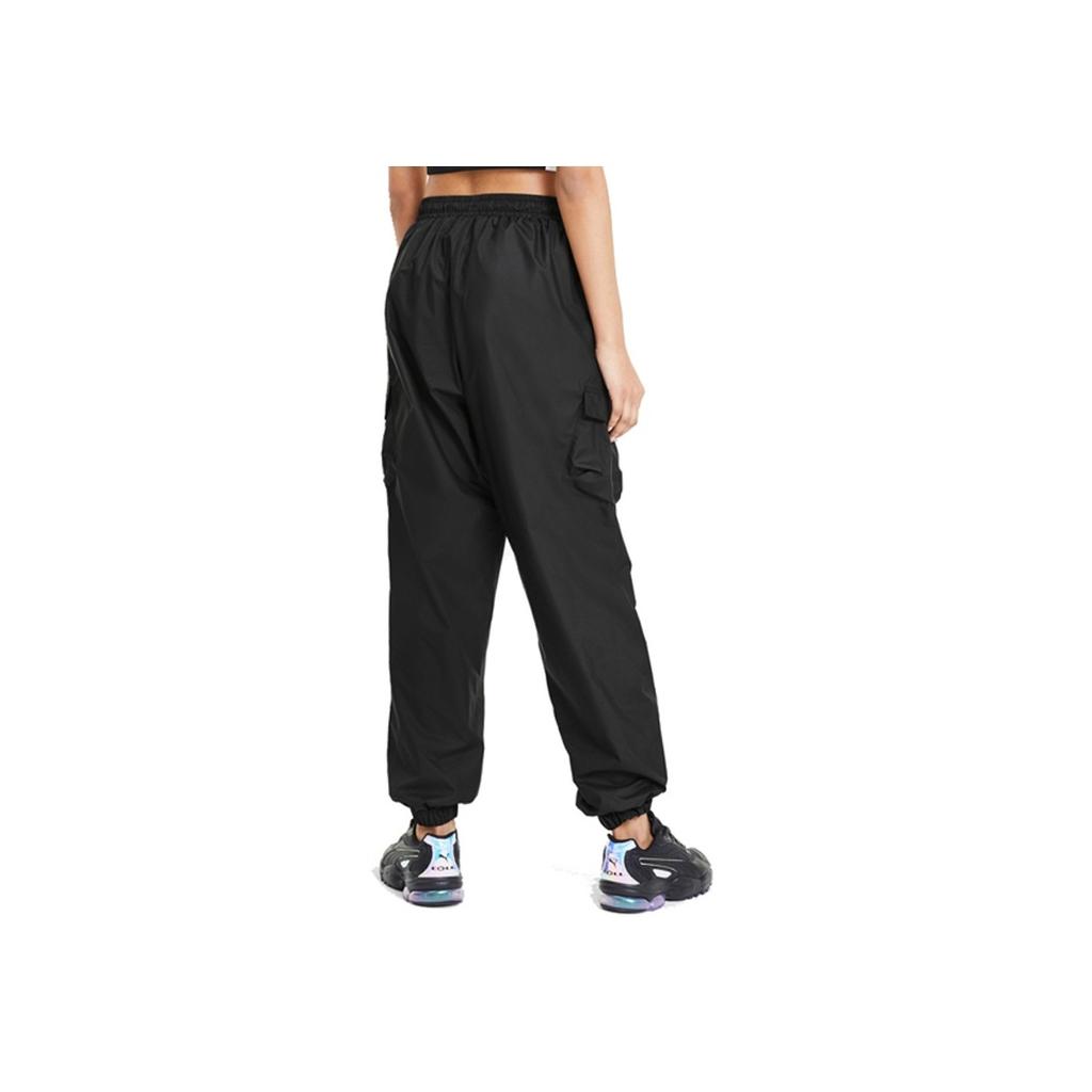 Puma Small Logo Embroidered Pattern Woven Drawstring Cuff Sports Pants Women pants Black 598496-01