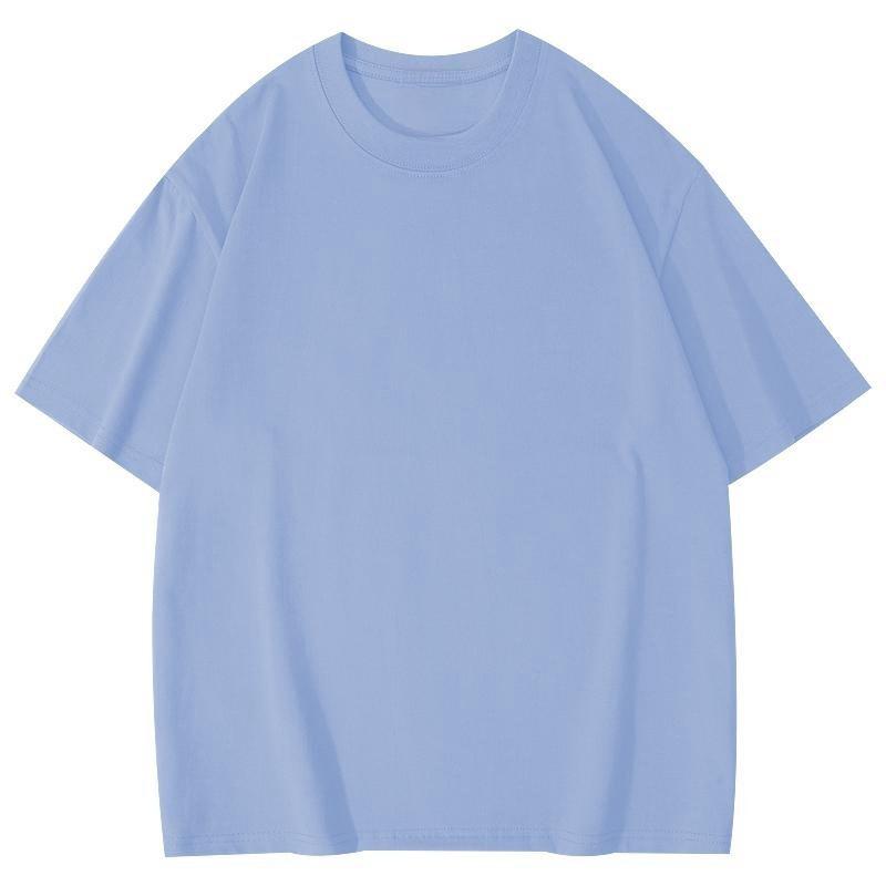 280G Heavy Cotton Short-Sleeve Dropped Shoulder Solid Color T-Shirt for Couples