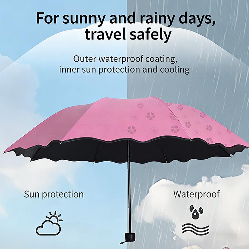 Automated 3 Fold Umbrella UV Protection Windproof Compact Folding Rain Sun Shelter for Business Travel