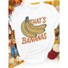 That's Bananas Retro Banana Print T-Shirt, Front & Back DesignCasual Crew Neck Short Sleeve Casual T-shirt Daily Streetwear