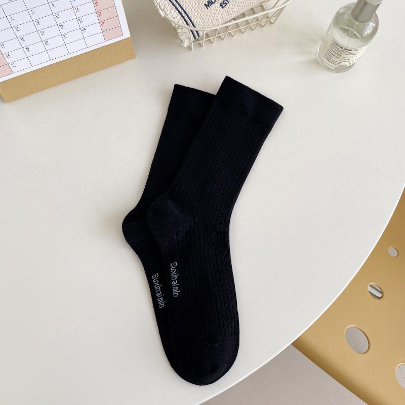 5 Pairs of Women's Cotton Fashion New Style Medium Tube Pile Socks