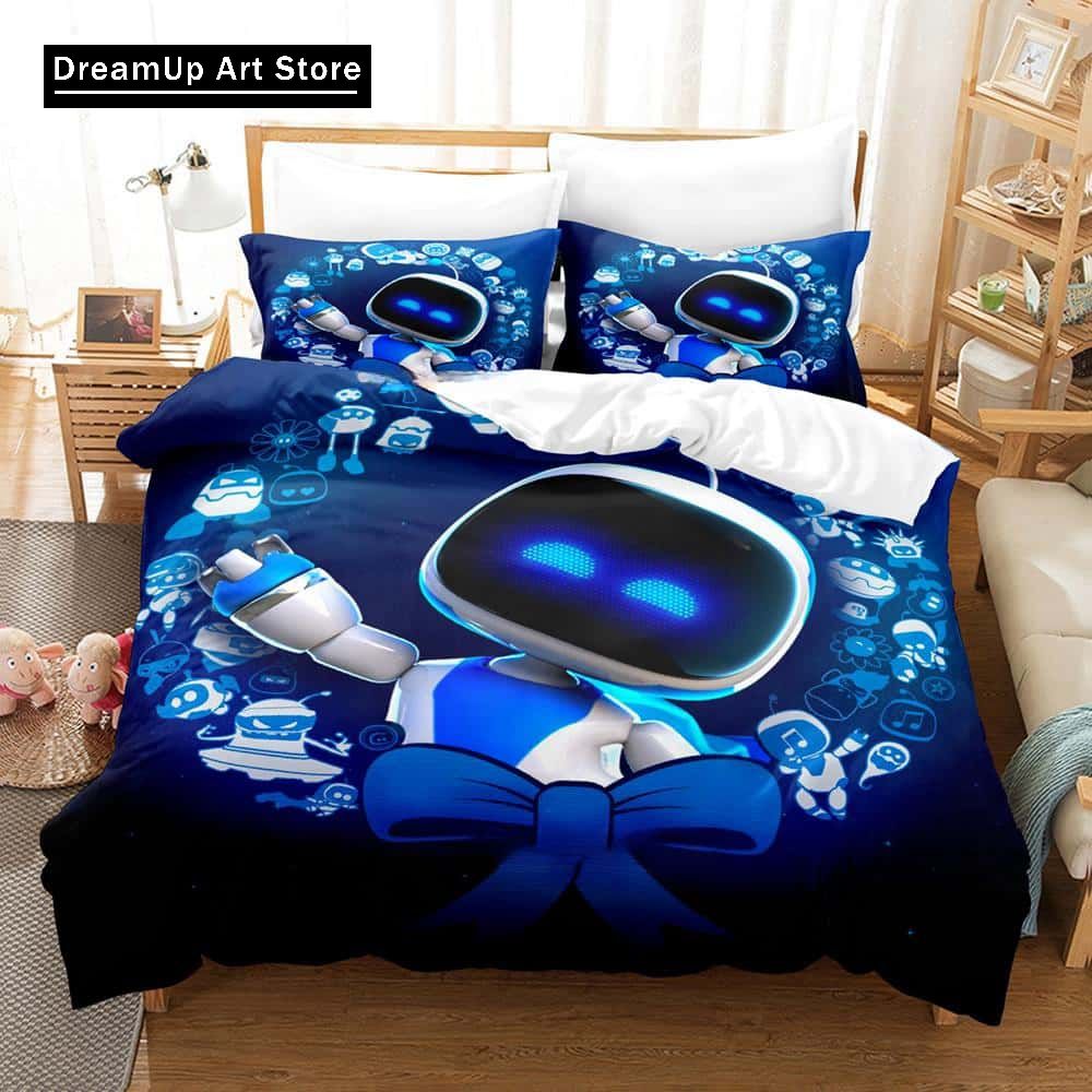 3D tisk Anime Astro Bot Ložní souprava Single Twin Full Queen King Size Postel Dospělý/Dětská ložnice Sady povlečení na peřinu Bytový textil