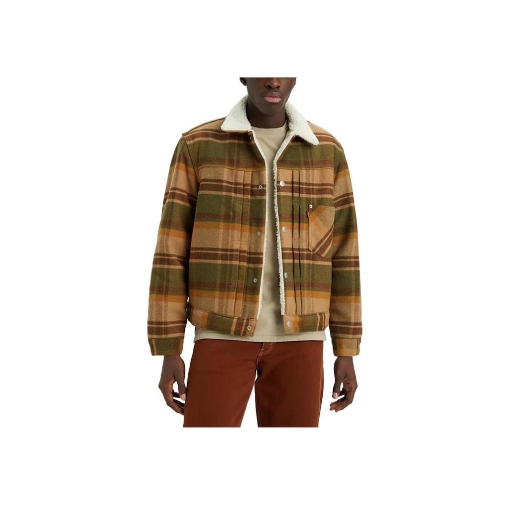 Levis Type I Plaid Sherpa Trucker Jacket Men Jacket A4882-0006