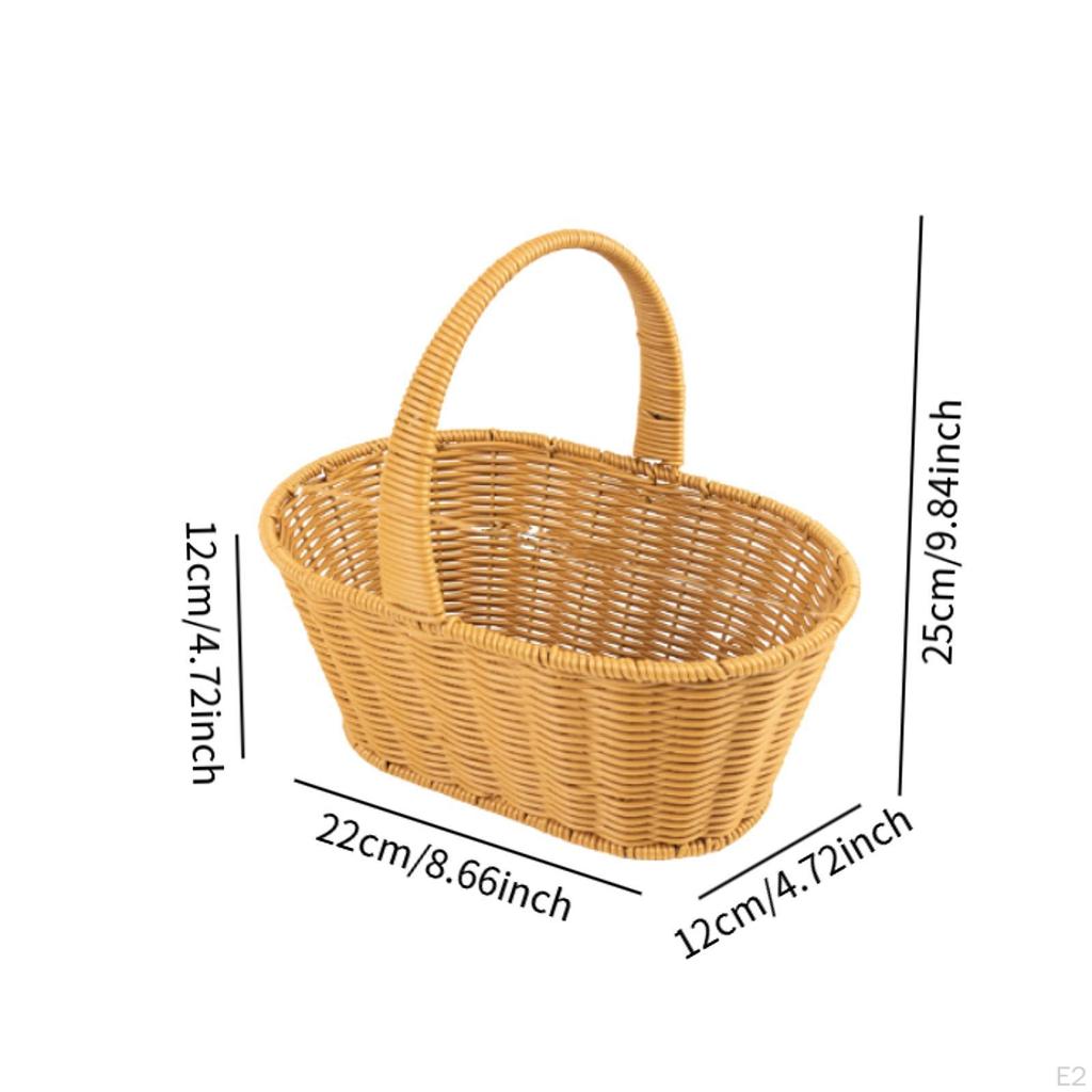 Woven Picnic Basket Fruit Candy Gift Imitation Rattan for