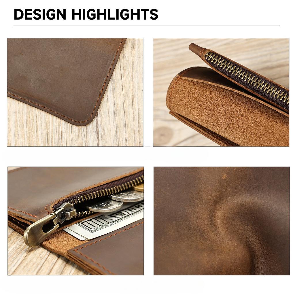 Simple and Fashionable Card Case Multi-functional Crazy Horse Pickup Bag, Niu Pickup Bag