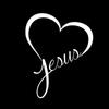 Jesus Heart Vinyl Decal Sticker Cars Trucks Vans Walls Laptops (White)