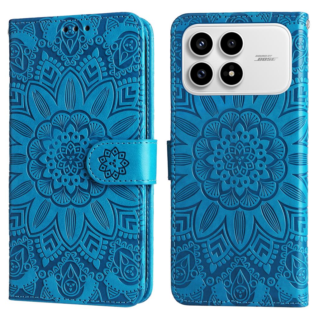 For Xiaomi Redmi K90 5G/Poco F8 Pro Case Sunflower Imprint Leather Wallet Phone Cover