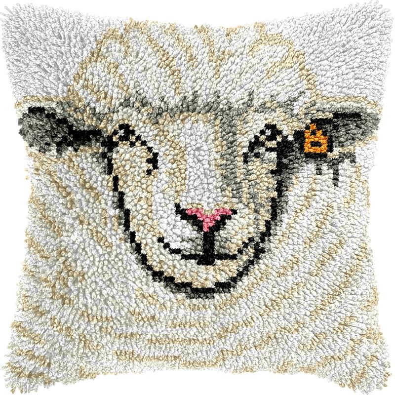 Cute Animals Latch Hook Kit Embroidery Pillow Knotted Stitch Embroidery Kit Hand Hooks Knitted Carpet Latch Hook Rug Kits Decor 
