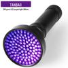 Tanbao 100 LED UV Flashlight - Purple Light for UV Detection, Anti-Counterfeit, Scorpion Finding, and Disinfection.