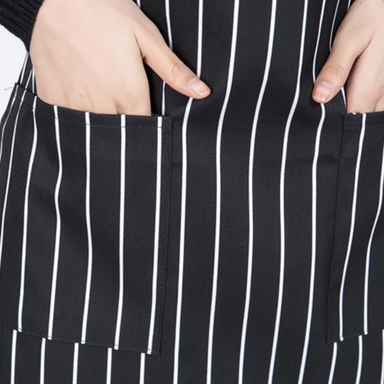 Stripe Kitchen Apron Oil-proof Polyester Gardening Chef Cooking Apron for Cleaning