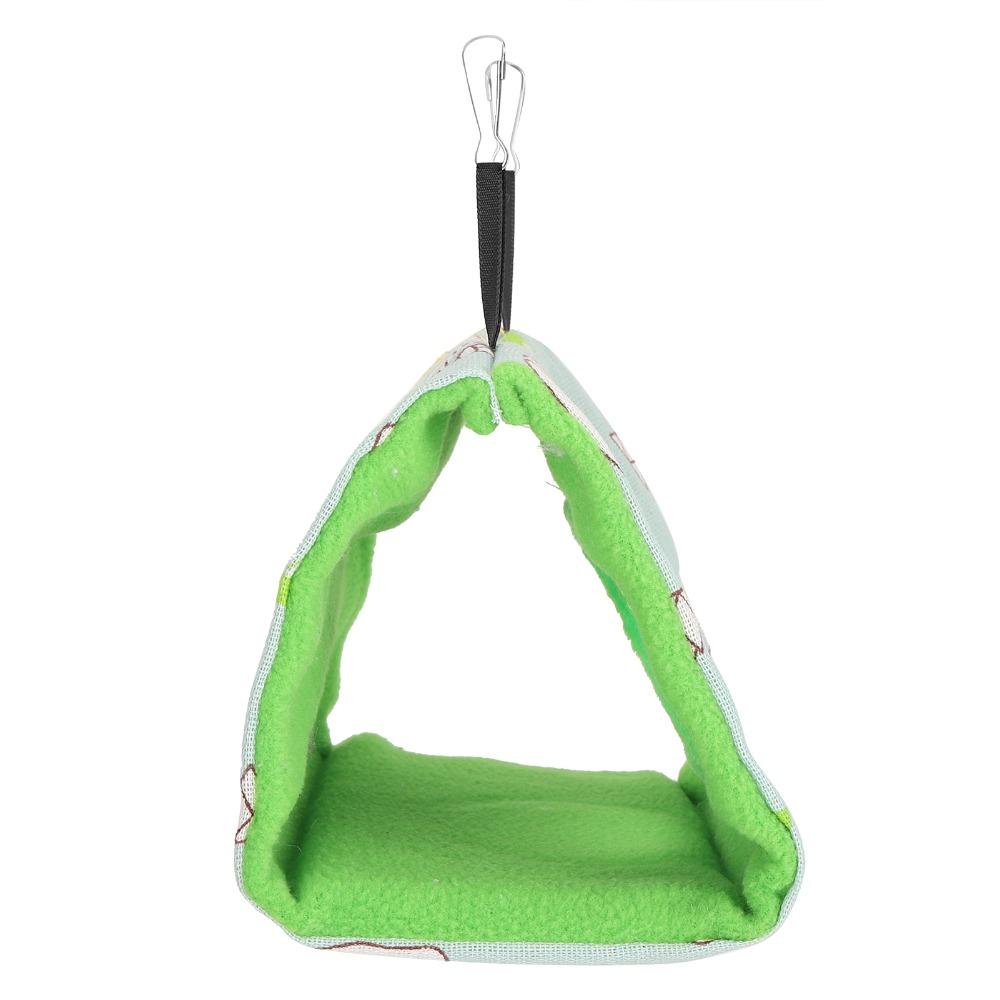 Fluffy Bird Nest House Dual Hooks Bear Pattern Hanging Hammock Bed Green Bottom Soft Flannelette Fabric Sleeping Bed For Hamster