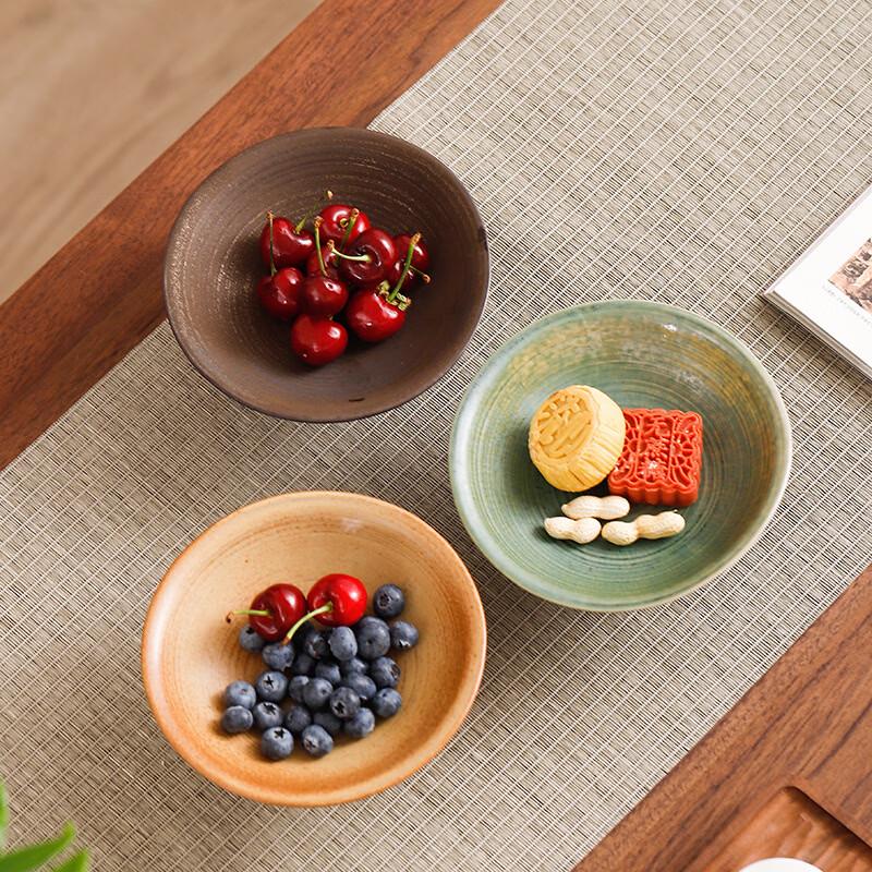 ZISIZ Kiln-Fired Ceramic High-Footed Fruit Plate
