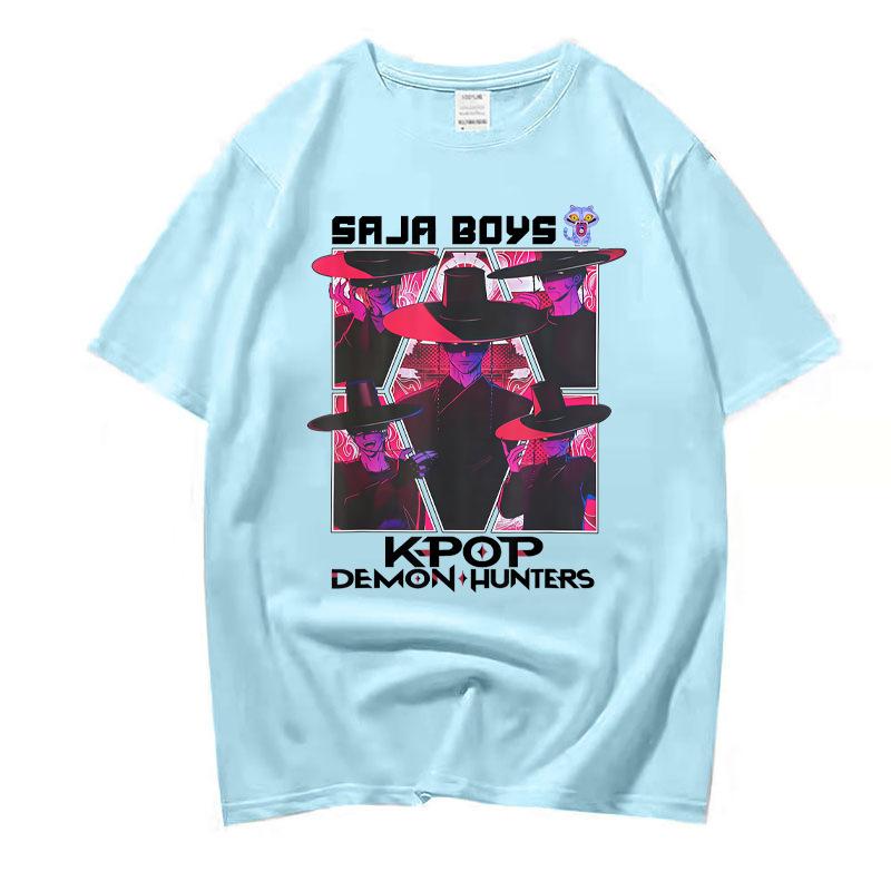 

Women s T-shirts KPop Demon Hunters Pure Cotton Unisex Round Neck Top Loose Casual Short Sleeved T-shirt XXXL
