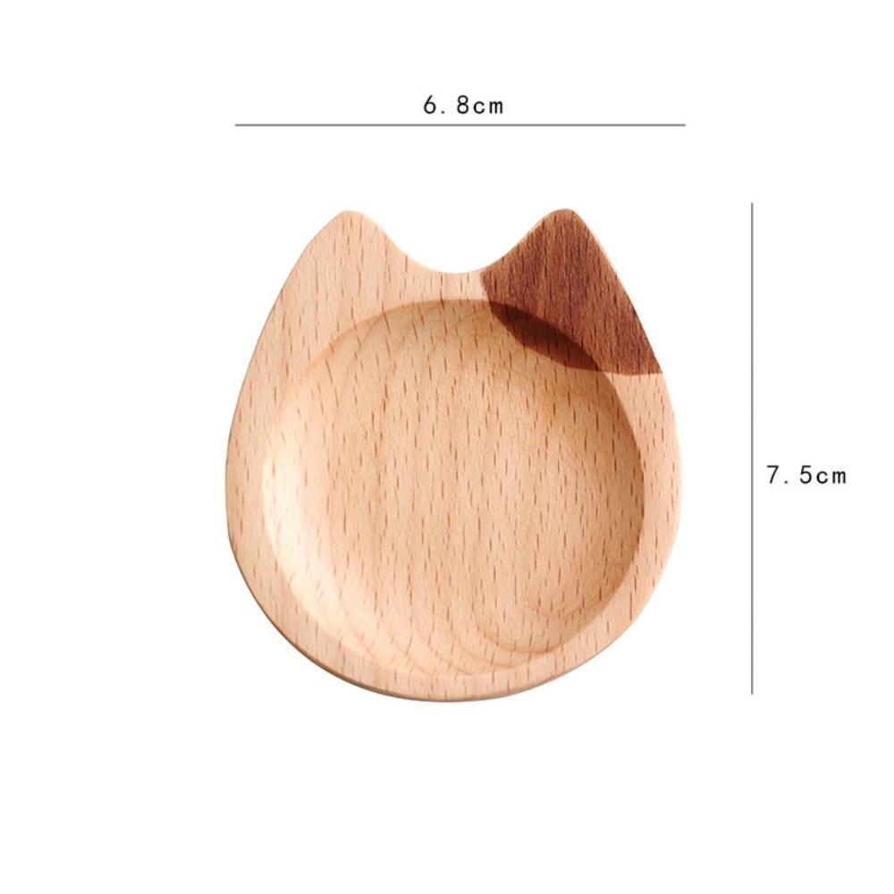 

Gifts Mini Cat Shape Dish Wooden Cartoon Wooden Flavoring Sushi Mustard Plate Kitchen Tools Desktop Cat-shaped Sauce Dish