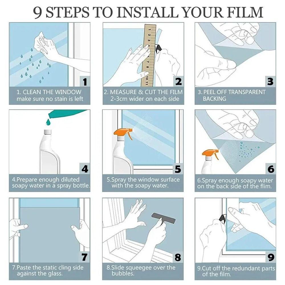 1 Rolle 30/40/50/60cm Fensterfolie Milchglas Sichtschutzaufkleber Duschfenster Regenbogen Dekoration