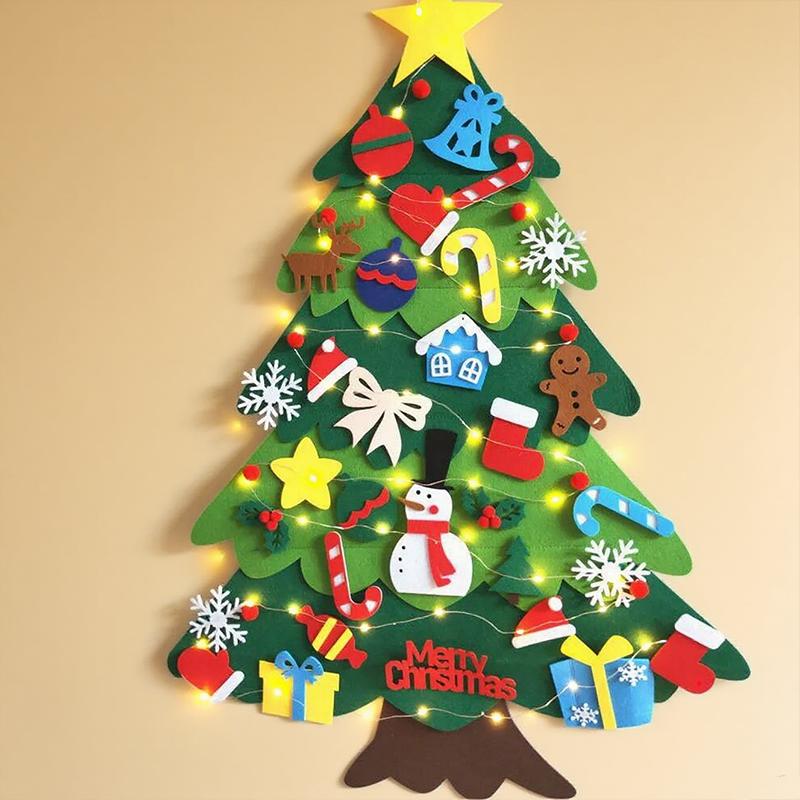 Kids DIY Christmas Tree Home Decoration Kit Handmade Felt Christmas Tree Craft Diy Set Christmas Supplies Children Gift New Year