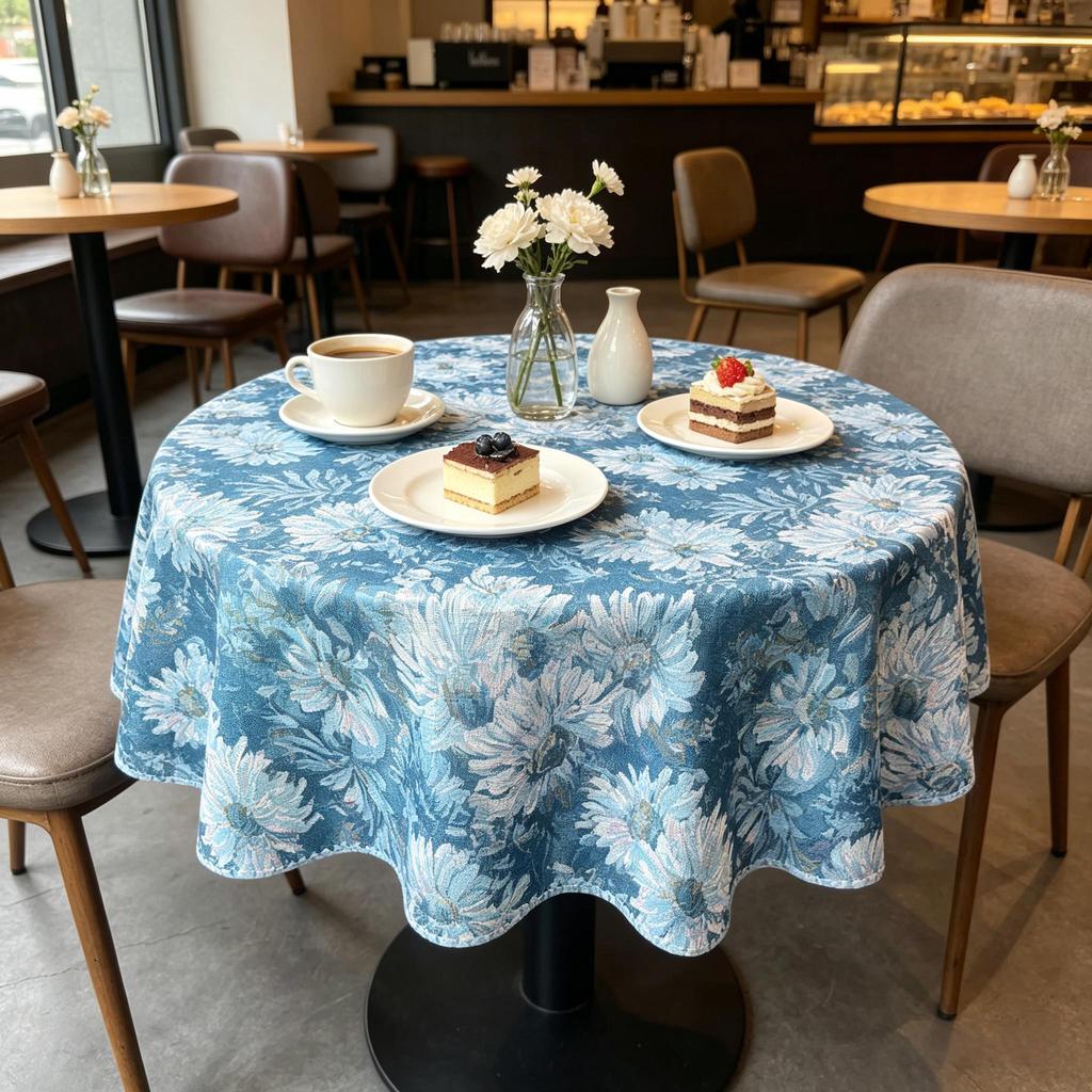 Dining Room Coffee Table Home Interior Decor  Small Cotton Material Soft Fabric Round Tablecloth