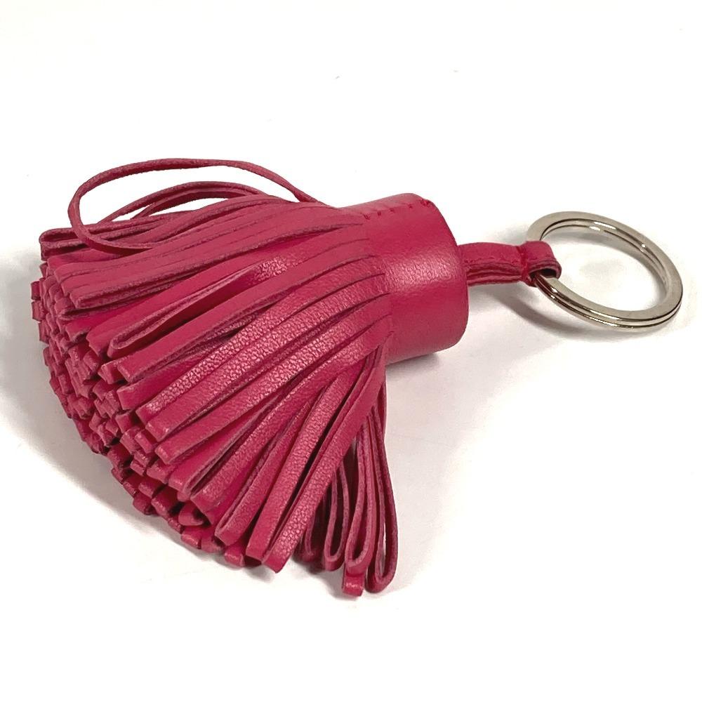 Hermes Fringe Tassel Carmen Bag Charm Key Holder Leather / Metal Pink