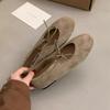 Fashion SUOJIALUN 2025 New Brand Women Flat Shoes Fashion Round Toe Shallow Lace Up Mary Jane Shoes Soft Flat Heel Dress Boat Shoes