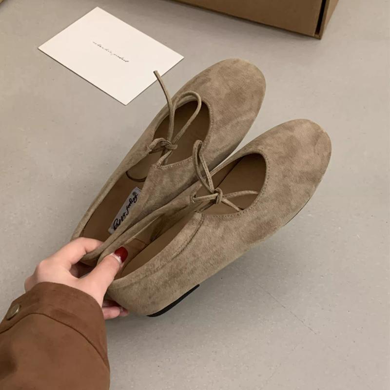 Fashion SUOJIALUN 2025 New Brand Women Flat Shoes Fashion Round Toe Shallow Lace Up Mary Jane Shoes Soft Flat Heel Dress Boat Shoes