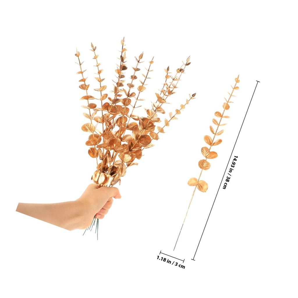 20Pcs Artificial Eucalyptus Stems Real Touch Faux Eucalyptus Leaves for Wedding Party Home Decor Floral Arrangement Fake Plant