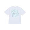 MLB New York Yankees Cool Feel Logo Back Label Comfortable Loose Casual Streetwear Solid Color Round Neck Short Sleeve T-Shirt 3ATST0163-50WHS