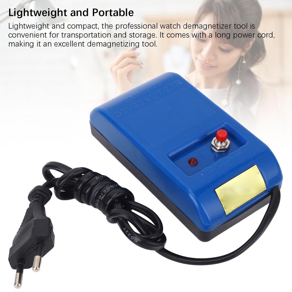 Smagnetizzatore per Orologi Portatile Conveniente Uso Professionale Orologiaio Strumento di Smagnetizzazione Smagnetizzatore per Orologi da Polso Spina UE 220V