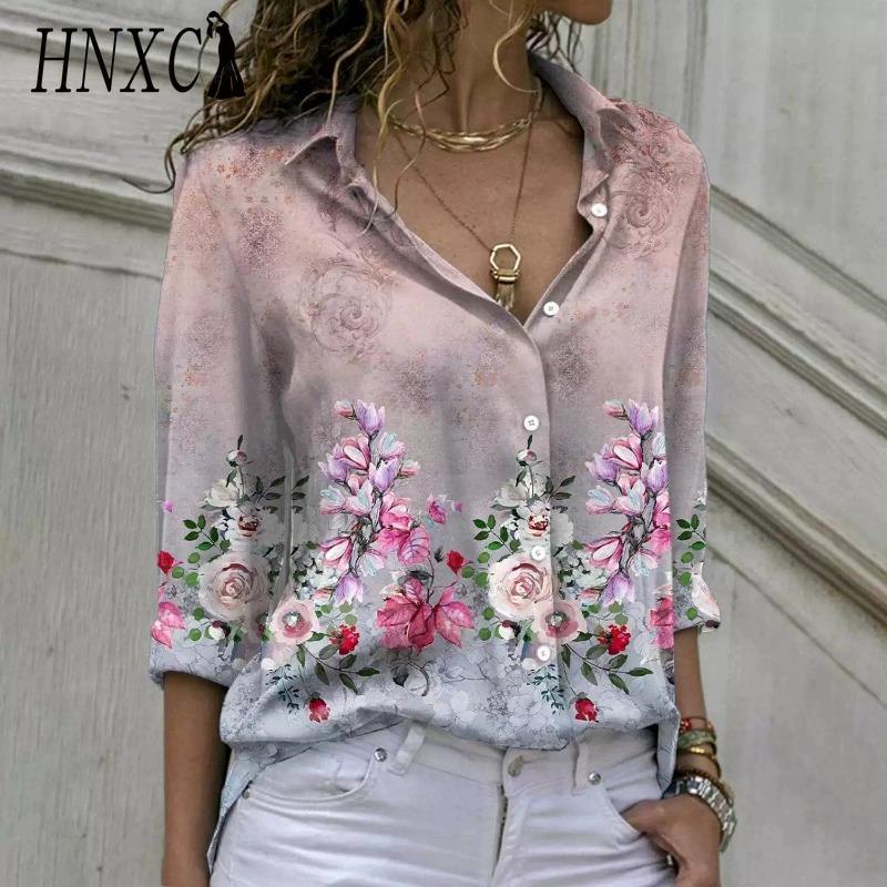 HNXC 38 Color Women's Fashion Casual Long Sleeve POLO Neck Blouses & Shirts