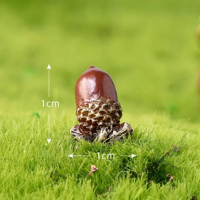 Cute Squirrel Pinecone House Maple Leaf Micro Landscape Garden Decoration Resin Craft Ornaments Livingroom Desk Decoration