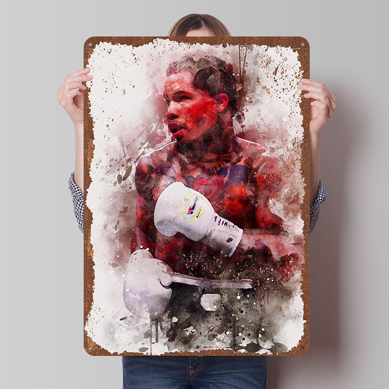 Gervonta Davis Boxer Metal Posters Custom Vintage Metal Signs Wall Art Tin Plaque for Man Cave Modern Home Decoration Ornaments
