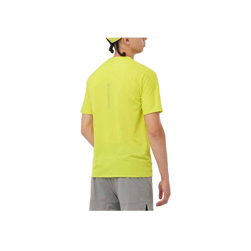 Salomon Sense Aero SS Logo Print Outdoor Casual Sports Crew Neck Short Sleeve T-Shirt Unisex T-Shirt Yellow Green LC2188800