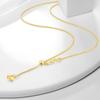 Real 18K Gold Necklace Au750 Love Chopin Adjustable Plain Chain Women's Versatile Collar Chain Boutique Jewelry Gift