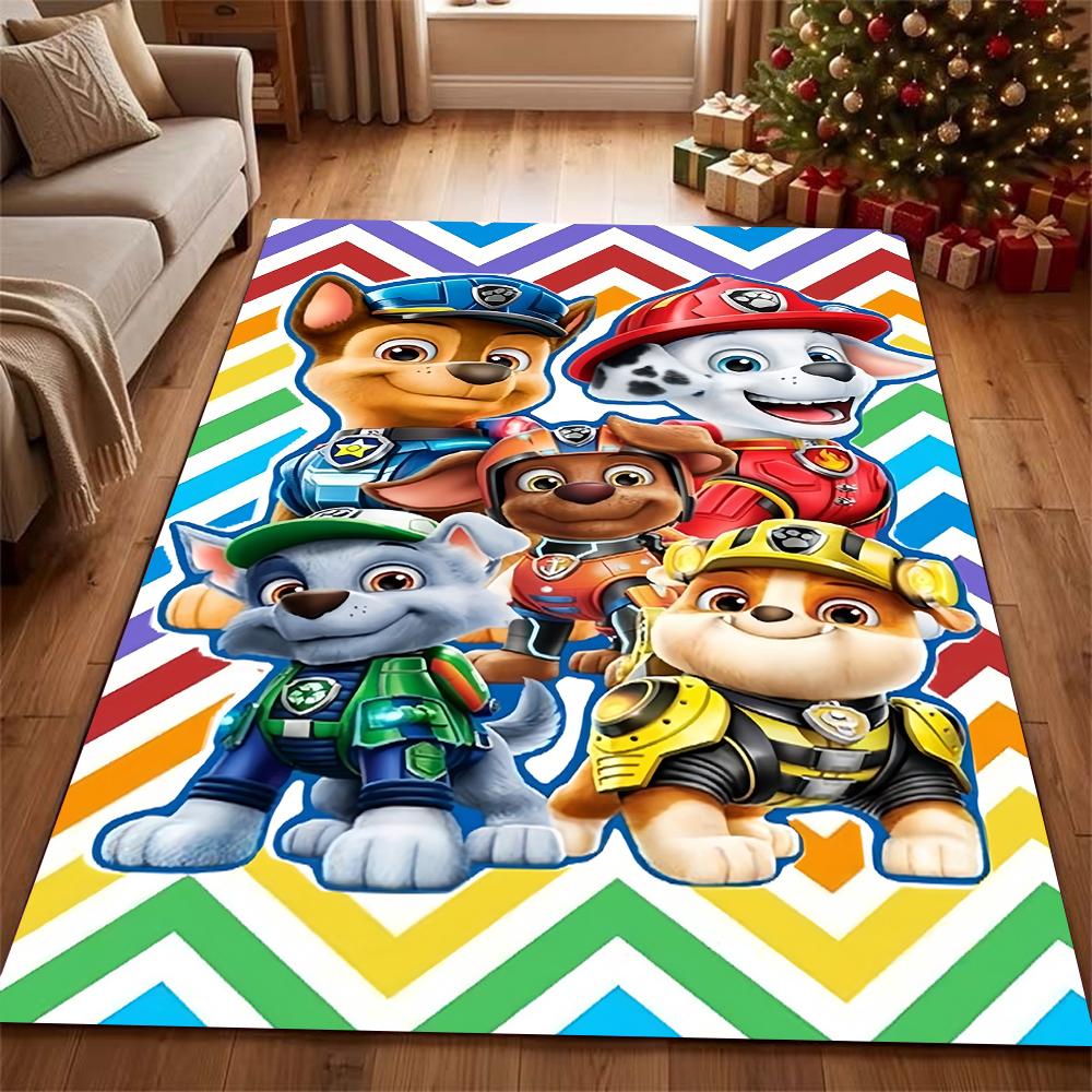 Paw Patrol Police Pup Rectangular Rug Soft Texture Nonslip Carpet For Bedroom Door Living Room Area Home Decor New Year Gift