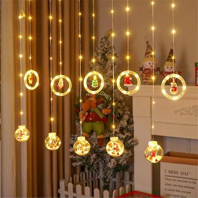 USB Remote-Control Christmas Lights: Star & Snowflake Copper Wire Curtain for Trees