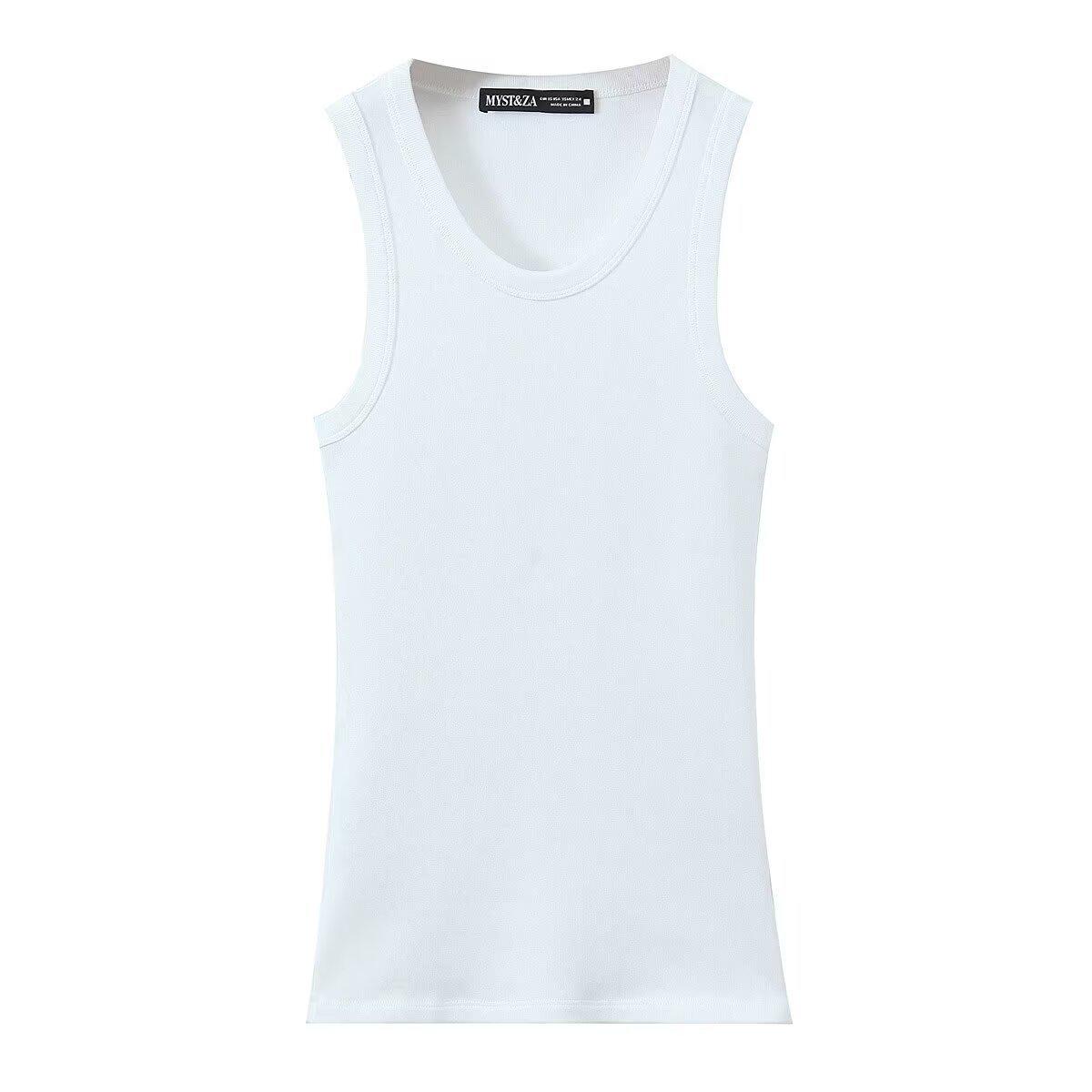 

TAOP&ZA Женский жилет-топ без рукавов в рубчик в стиле для поездок на работу - Коллекция ранней весны Large белый