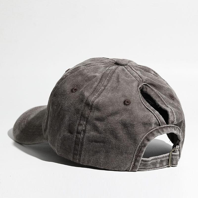 A women's baseball cap that can tie hair in a ponytail, available in multiple colors, and a duckbill cap for outdoor sports and