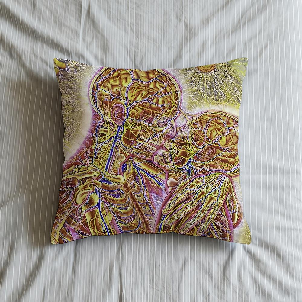 Alex Cushion Psychedelic Cover Soft Case For Sofa Living Room Grey Home Comfortable Office Decor Trippy Protective Pillow Covers