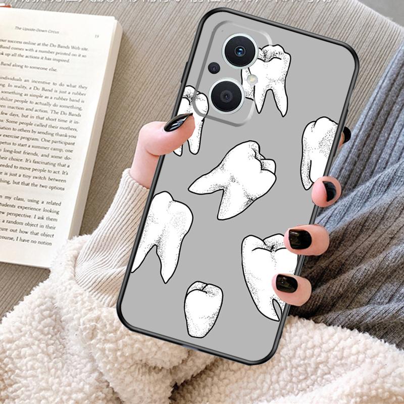 Zahnarzt Zahnmuster Hülle Für OPPO Reno 12 F 13 13F 11F 8T 7 8 10 Pro OPPO Find X8 Pro X6 X3 X5 Lite Abdeckung Fundas