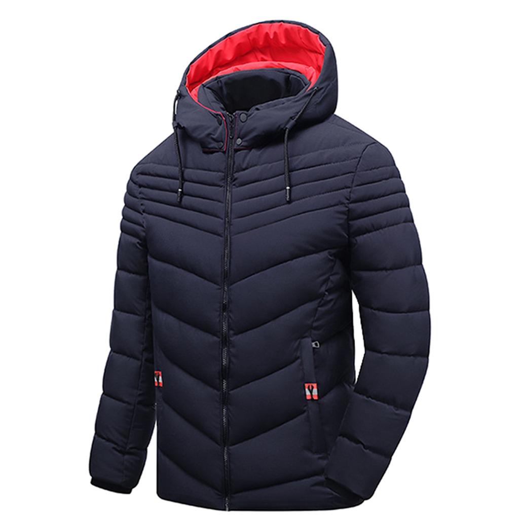 European And American Winter Men's Thick Cotton Padded Clothes Casual Hat Coat Cotton Padded Jacket
