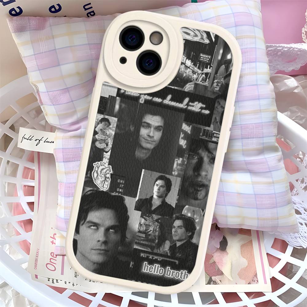 The Vampire Diaries Damon Salvatore Phone Case For IPhone 16 15 14 13 12 11 Pro Max Plus Leather Cover