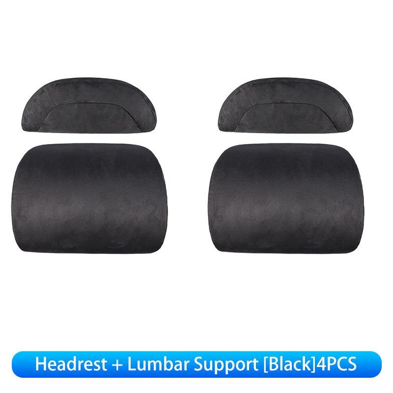 For Tesla Model 3/Y Car Neck Pillow Memory Cotton Protective Lumbar Support Backrest Relieves Pressure Car Headrest Accessories
