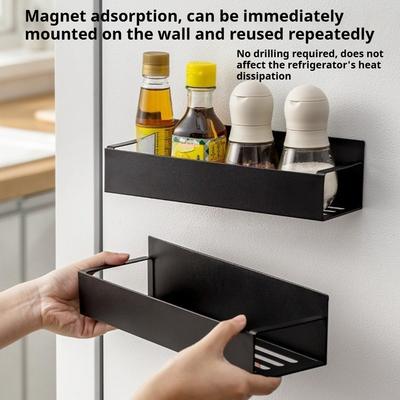 Magnetic Spice Rack Multifunctional Storage Rack Washing Machine Side Hanging Storage Rack Stainless Steel Fridge Organizer