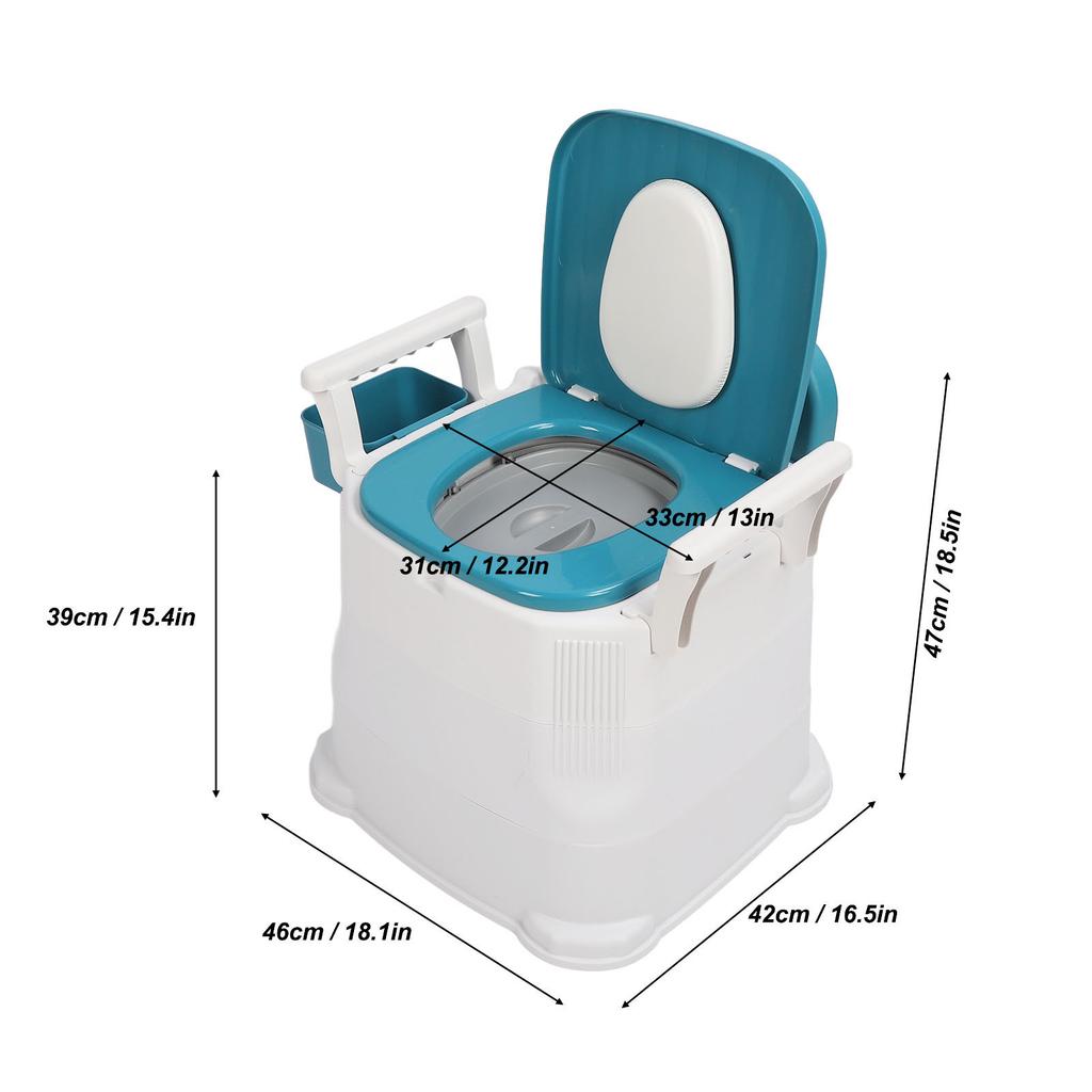 Commode for Adults Anti Slip Soft Padded High Load Capacity Commode Toilet with Garbage Bag