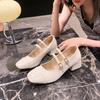 Japanese Style Elegant Height Increase Thin Mary Jane Shoes Summer British Style Temperament Versatile Thick Heel Shoes