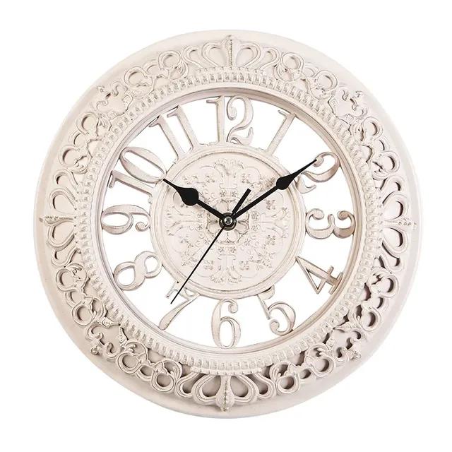 European Creative Wall Clock Living Room Bedroom Round Wall Clock Clock Office Plastic Wall Clock